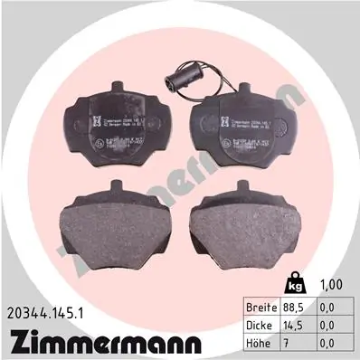 ZIMMERMANN 브레이크 패드 세트, 디스크 브레이크 20344.145.1