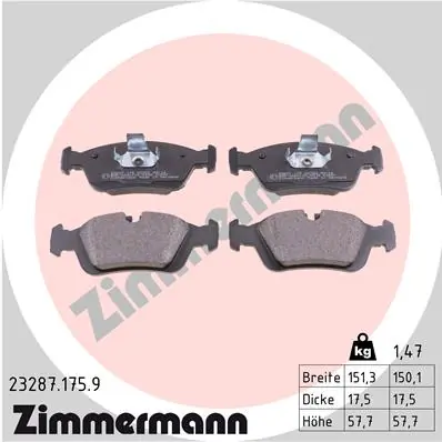 ZIMMERMANN Brake Pad Set, disc brake 23287.175.9