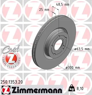 ZIMMERMANN Bremsscheibe 250.1353.20