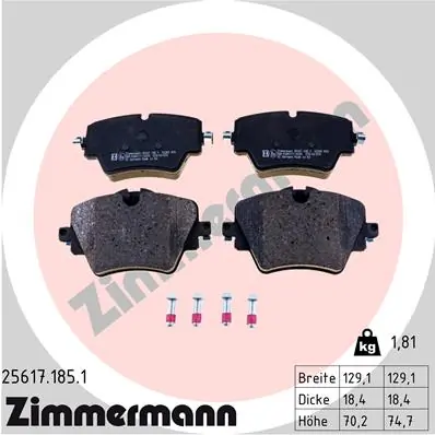 ZIMMERMANN Fren balata seti, diskli fren 25617.185.1
