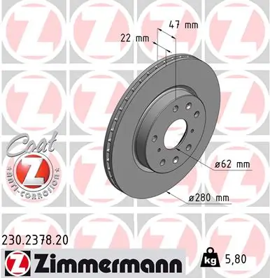 ZIMMERMANN Bremsscheibe 230.2378.20