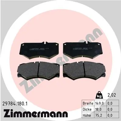 ZIMMERMANN Kit pastiglie freno, Freno a disco 29784.180.1