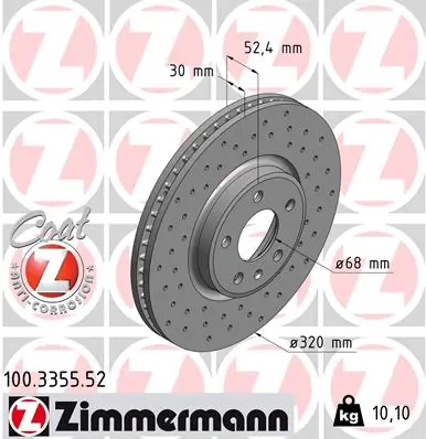 ZIMMERMANN 刹车盘 100.3355.52