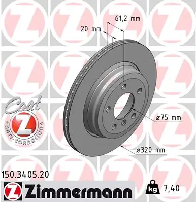 ZIMMERMANN Fren diski 150.3405.20