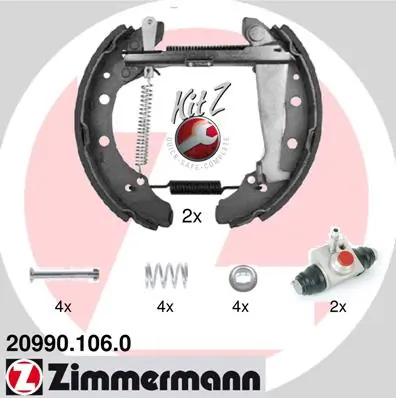 ZIMMERMANN Kit ganasce freno 20990.106.0