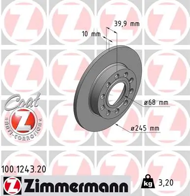 ZIMMERMANN Bremsscheibe 100.1243.20