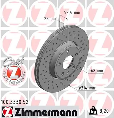 ZIMMERMANN Fren diski 100.3330.52