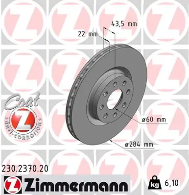 ZIMMERMANN Disco freno 230.2370.20