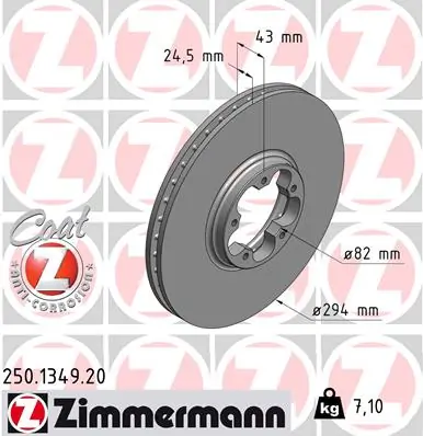 ZIMMERMANN Тормозной диск 250.1349.20