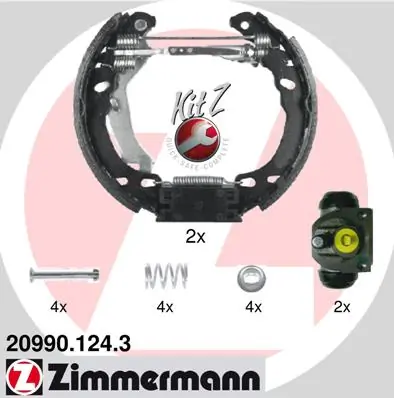 ZIMMERMANN Kit ganasce freno 20990.124.3