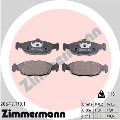 ZIMMERMANN 브레이크 패드 세트, 디스크 브레이크 20547.170.1