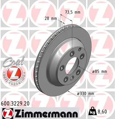 ZIMMERMANN Disco freno 600.3229.20