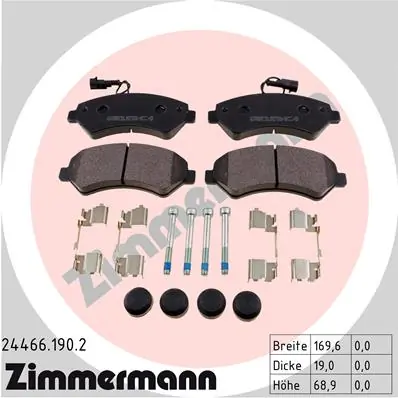 ZIMMERMANN Kit pastiglie freno, Freno a disco 24466.190.2