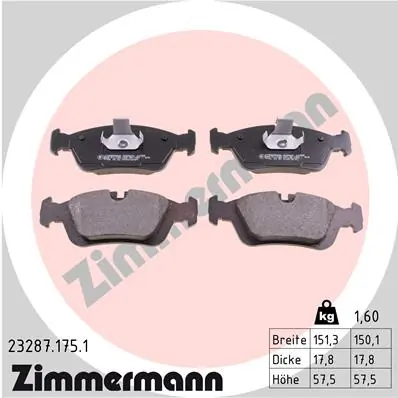 ZIMMERMANN Brake Pad Set, disc brake 23287.175.1