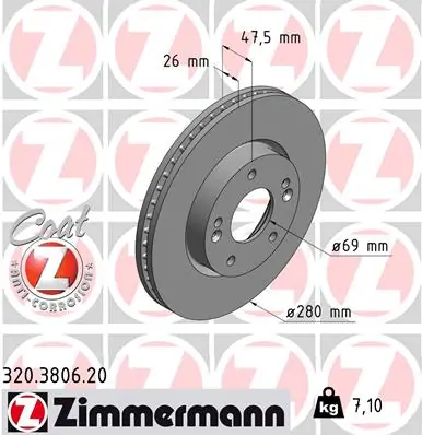 ZIMMERMANN Disco freno 320.3806.20