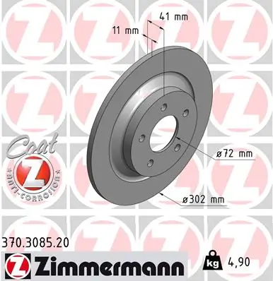 ZIMMERMANN Brake Disc 370.3085.20
