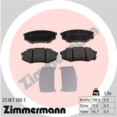 ZIMMERMANN Kit de plaquettes de frein, frein à disque 25187.180.1
