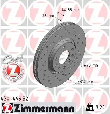 ZIMMERMANN Disco freno 430.1499.52