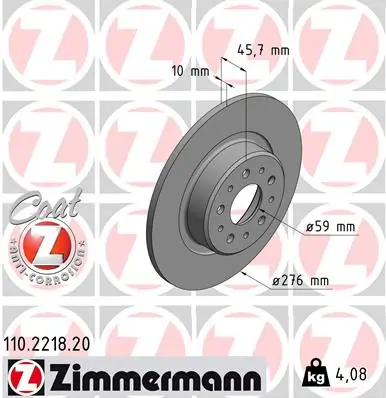 ZIMMERMANN Bremsscheibe 110.2218.20