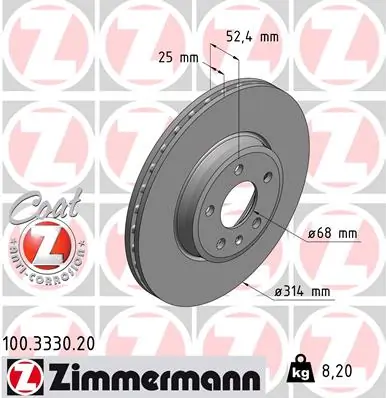 ZIMMERMANN Fren diski 100.3330.20