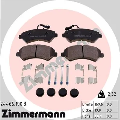 ZIMMERMANN Kit pastiglie freno, Freno a disco 24466.190.3