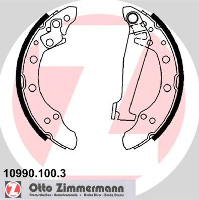 ZIMMERMANN Kit ganasce freno 10990.100.3