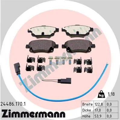 ZIMMERMANN Kit pastiglie freno, Freno a disco 24486.170.1