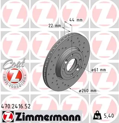 ZIMMERMANN Bremsscheibe 470.2416.52