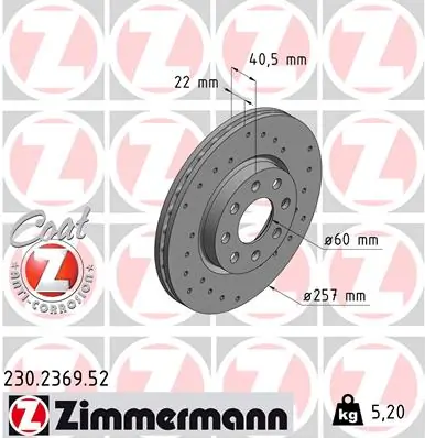 ZIMMERMANN Fren diski 230.2369.52