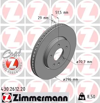 ZIMMERMANN 브레이크 디스크 430.2612.20
