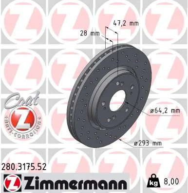 ZIMMERMANN Disco de freno 280.3175.52