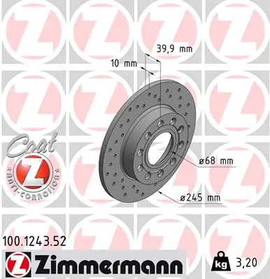 ZIMMERMANN Bremsscheibe 100.1243.52