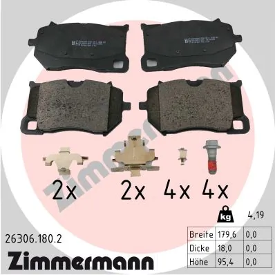 ZIMMERMANN 브레이크 패드 세트, 디스크 브레이크 26306.180.2