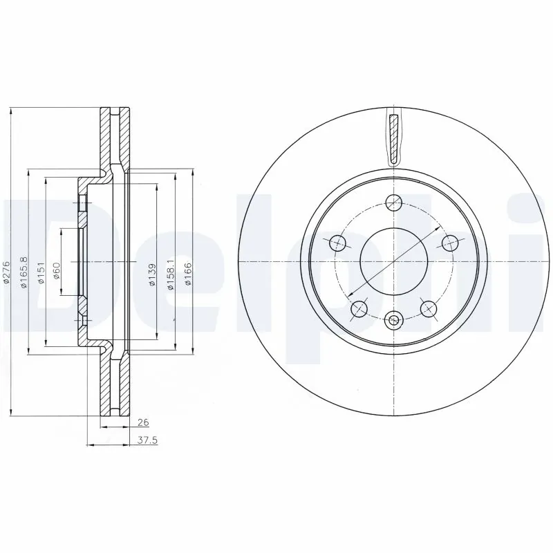 DELPHI Disco de freno BG4191