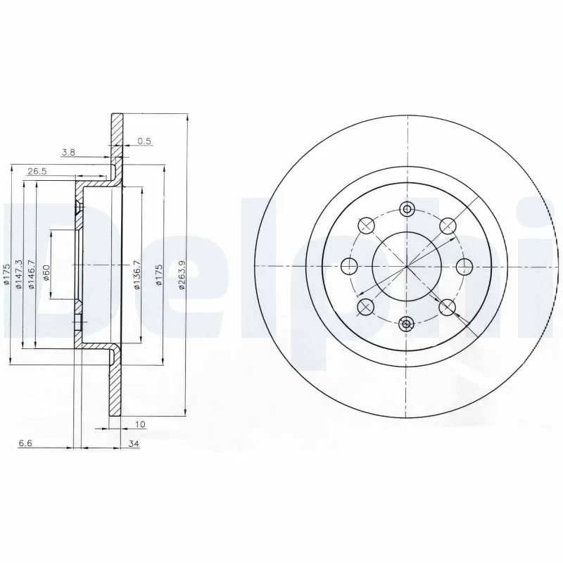 DELPHI Bremsscheibe BG3945