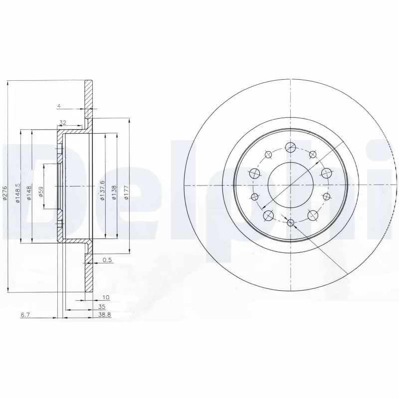 DELPHI Bremsscheibe BG3857