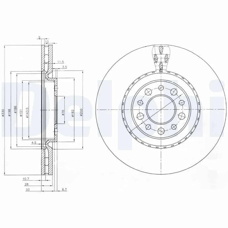 DELPHI Bremsscheibe BG3993