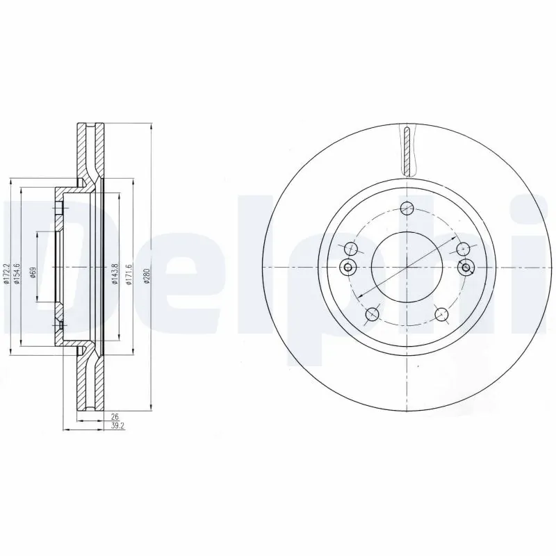DELPHI Disco freno BG4281C