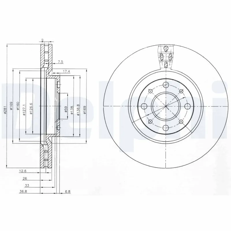 DELPHI Bremsscheibe BG3699