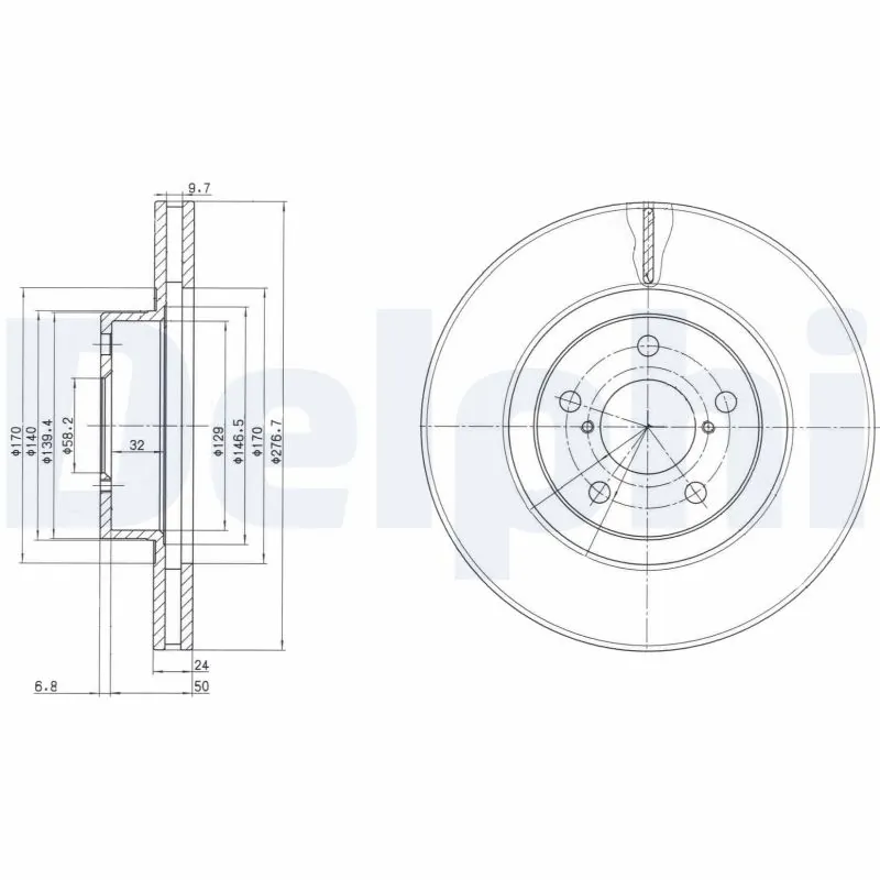 DELPHI Disco freno BG2827C
