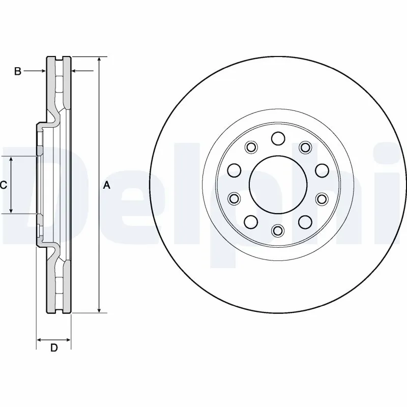 DELPHI Disco de travão BG4763C