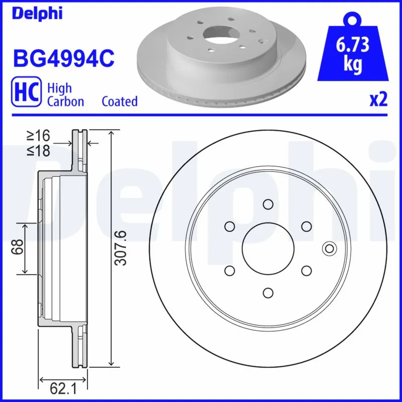 DELPHI Bremsscheibe BG4994C