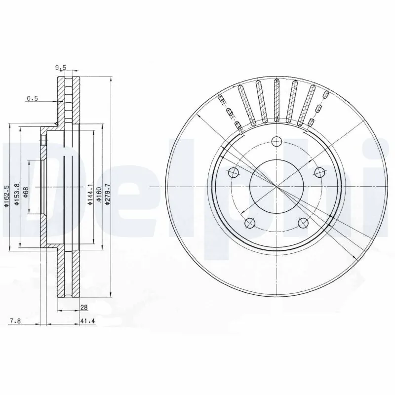 DELPHI Тормозной диск BG3816