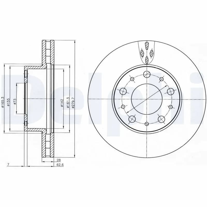 DELPHI Disque de frein BG4059