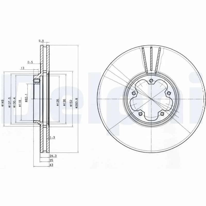DELPHI Тормозной диск BG3504