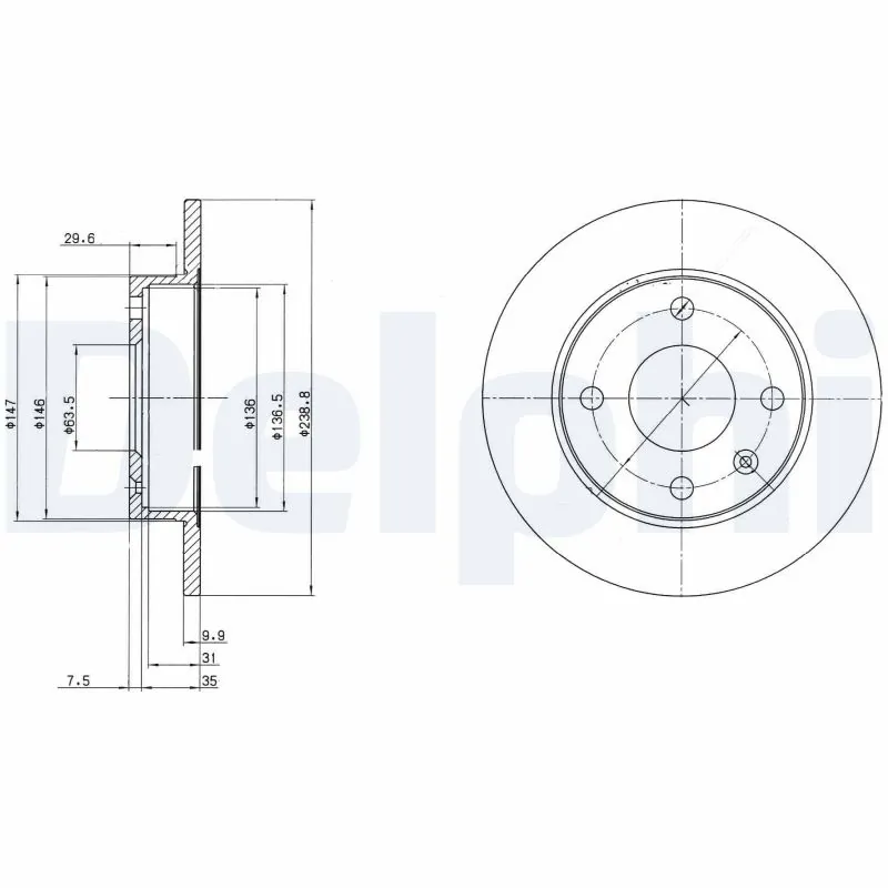 DELPHI Brake Disc BG2439