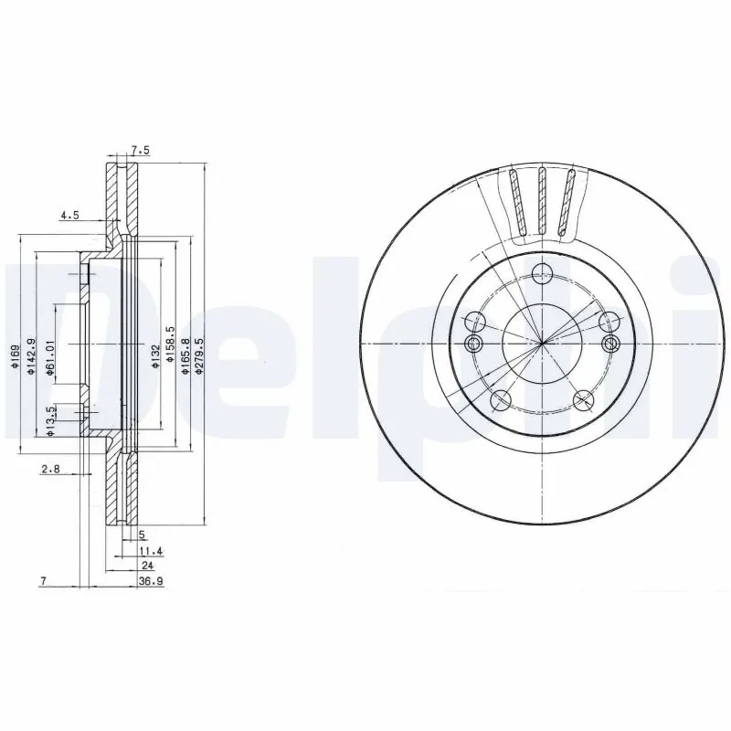 DELPHI Тормозной диск BG2697