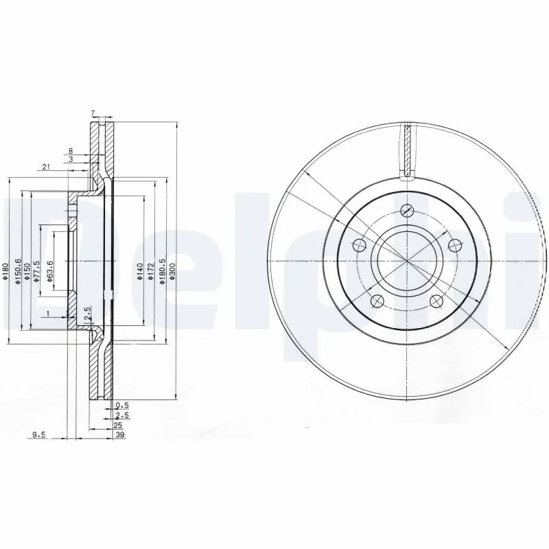 DELPHI Bremsscheibe BG3895C