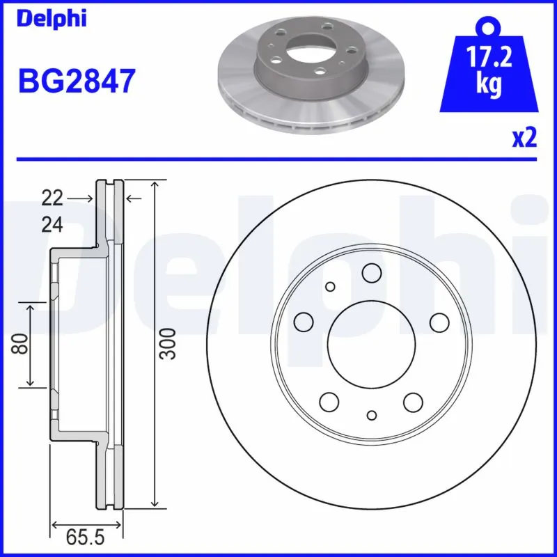 DELPHI Bremsscheibe BG2847