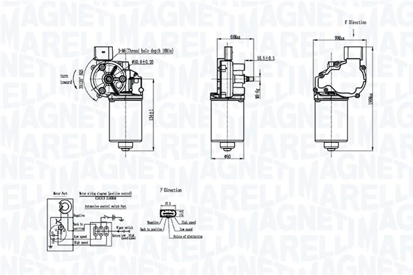 MAGNETI MARELLI Motor de limpa-vidros 064046206010